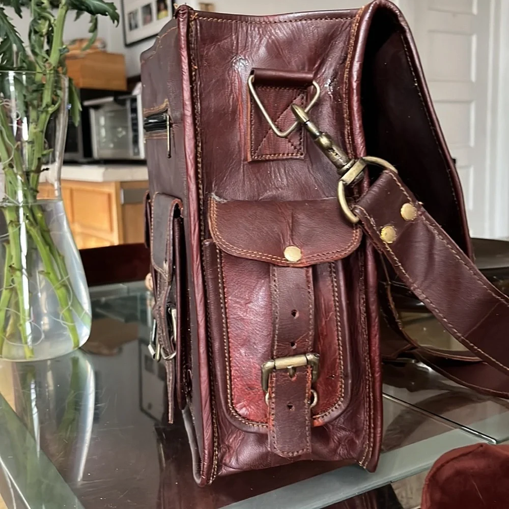 Leather Satchel Bag - Picture 4 of 12